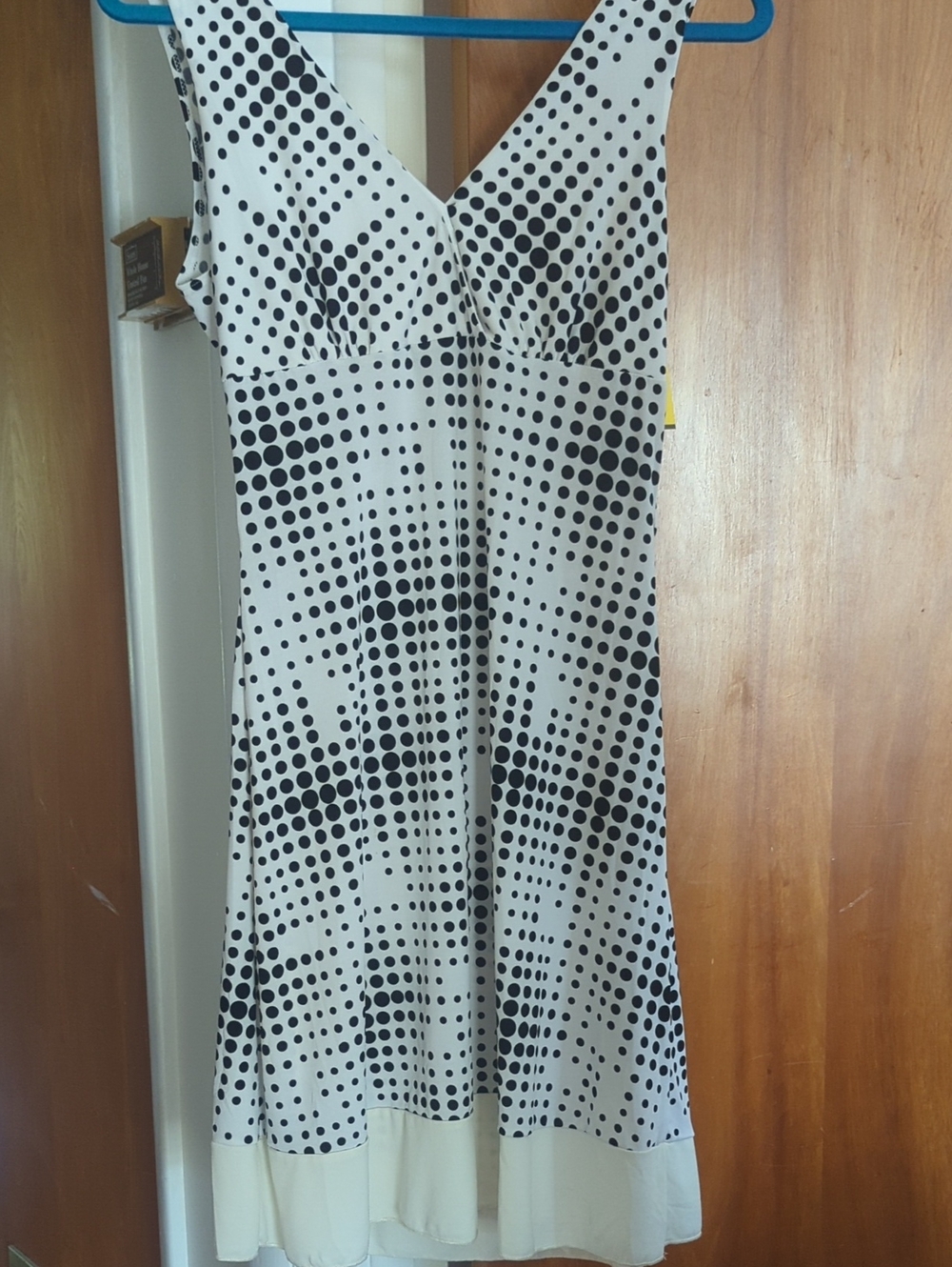 MKM Designs Sleeveless V-Neck Polka Dot Midi Dress in White and Black
